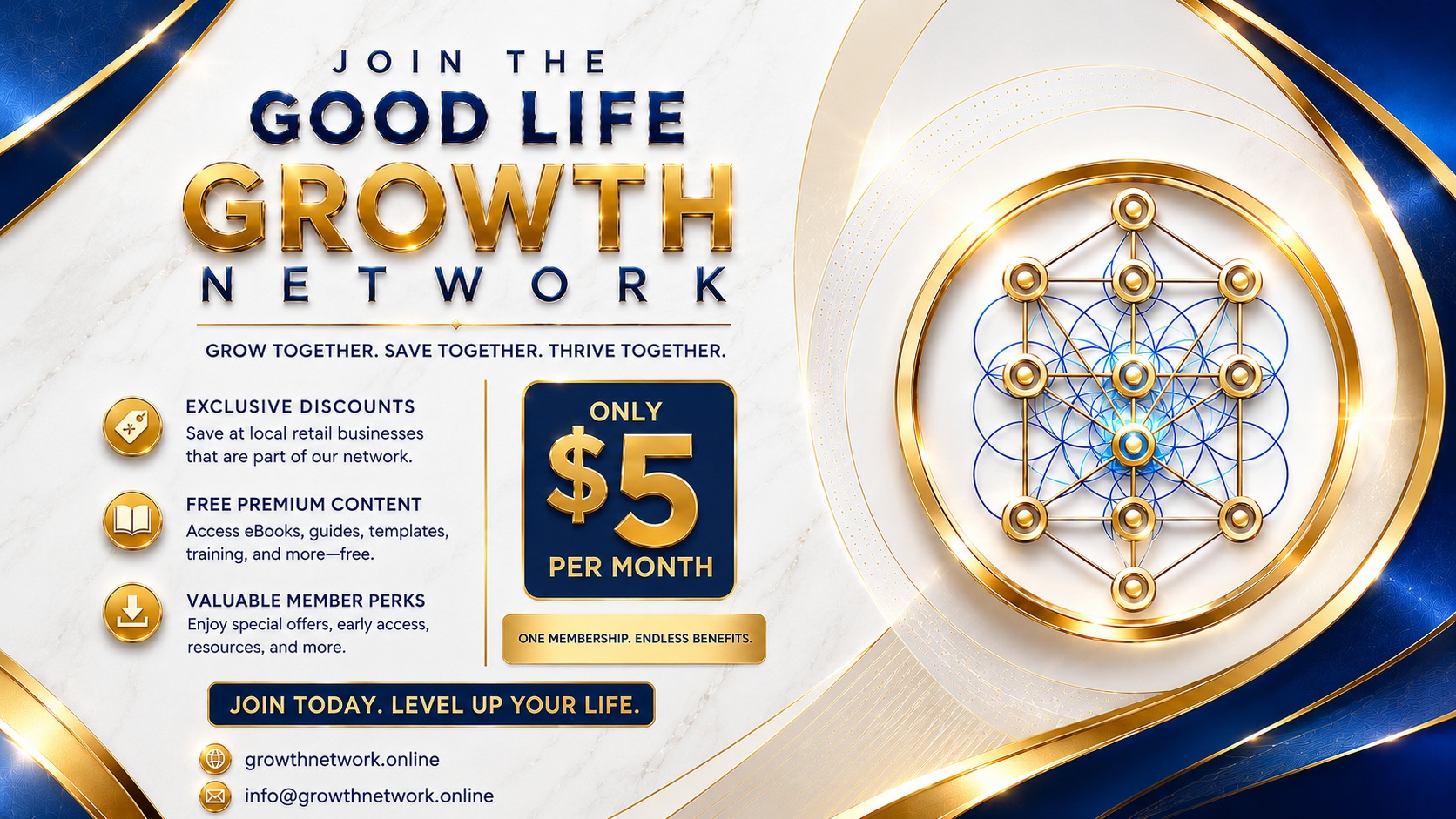 Join the Good Life Growth Network Membership, only $5 per month